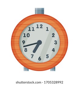 Old Fashioned Alarm Clock, Time Measuring Instrument Vector Illustration