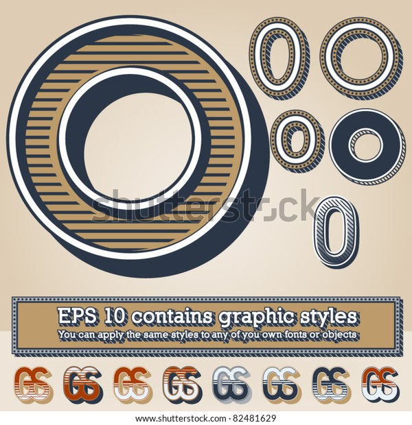 Old Fashioned Alphabet Letter O File Stock Vector (Royalty Free) 82481629