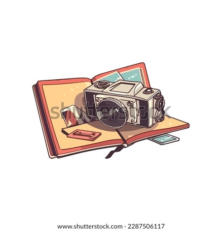Old fashioned camera and equipment icon isolated