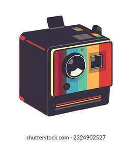 Old fashioned camera optical instrument icon isolated