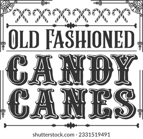 Old Fashioned Candy Canes - Vintage Christmas Print