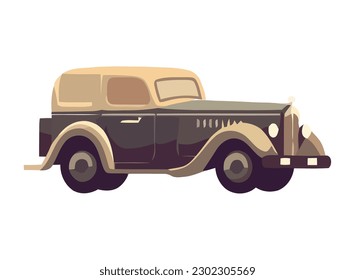 Old fashioned classical car icon isolated