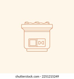 Old Fashioned Clay Charcoal Stove Minimalist Icon