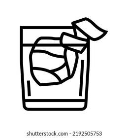 old fashioned cocktail glass drink line icon vector. old fashioned cocktail glass drink sign. isolated contour symbol black illustration