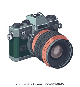 old fashioned equipment camera icon isolated