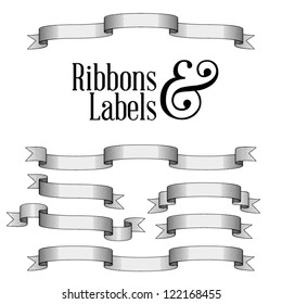 Old Fashioned Etching Styled Ribbon and Label Vintage Collection