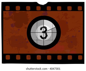 Old fashioned film count down - with the counter at 3