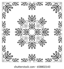 Old fashioned floral design elements set for frames, textures and backgrounds