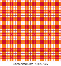 Old fashioned gingham check pattern in red & orange for scrapbooks, restaurants, fabrics, arts, crafts and decorating. Pattern swatch will seamlessly fill any shape.