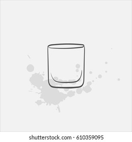 old fashioned glass vector sketch icon