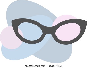 Altmodische Brille, Illustration, Vektorgrafik, auf weißem Hintergrund.