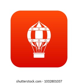 Old fashioned helium balloon with basket icon digital red for any design isolated on white vector illustration