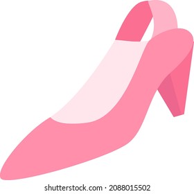 Old fashioned high heel, illustration, vector, on a white background.