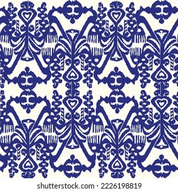 Old fashioned ikat pattern - traditional textile product in Uzbekistan and Central Asian region. Beautiful culture. Fashion industry. 