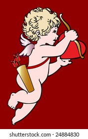 old fashioned illustration of cupid