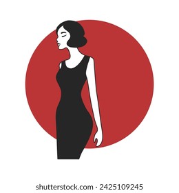 old fashioned lady, vector illustration
