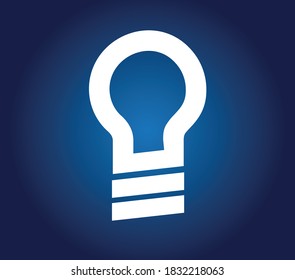 Old fashioned light bulb on navy blue background