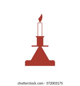 Old fashioned lit candle 