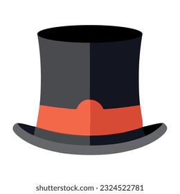Old fashioned magician top hat icon isolated