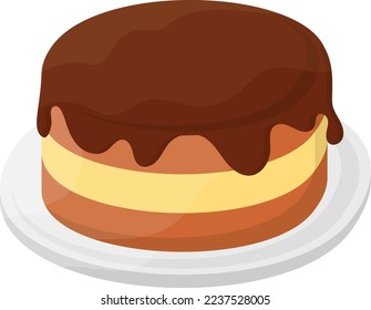 old fashioned Malt Chocolate cake concept, Walnut Fudge Brownie vector icon design, Fast Food symbol, Junk food sign, popular inexpensive good taste snacks stock illustration 