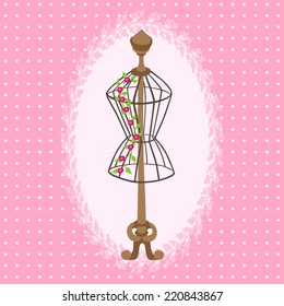 Old Fashioned Mannequin Vector Card