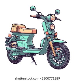 old fashioned motorcycle icon isolated