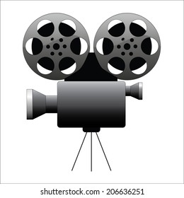 Old Fashioned Movie Camera- vector