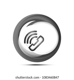 Old fashioned phone button, call center support icon, vector illustration