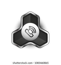 Old fashioned phone button, call center support icon, vector illustration