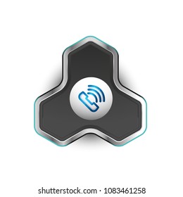 Old fashioned phone button, call center support icon, vector illustration