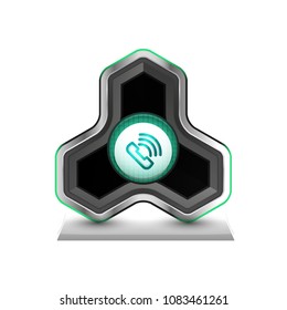 Old fashioned phone button, call center support icon, vector illustration