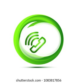 Old fashioned phone button, call center support icon, vector illustration
