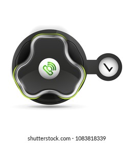 Old fashioned phone button, call center support icon, vector illustration