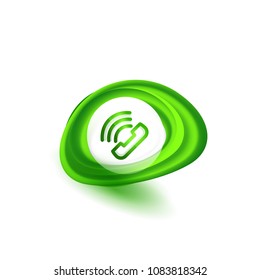 Old fashioned phone button, call center support icon, vector illustration