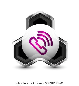 altmodischer Telefonknopf, Call Center Support Symbol, Vektorgrafik