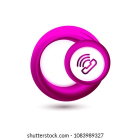 Old fashioned phone button, call center support icon, vector illustration