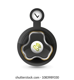 Old fashioned phone button, call center support icon, vector illustration