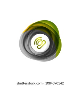 altmodischer Telefonknopf, Call Center Support Symbol, Vektorgrafik