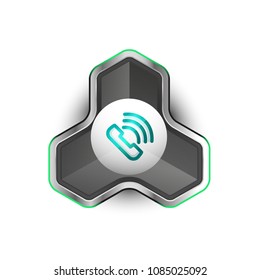 Old fashioned phone button, call center support icon, vector illustration