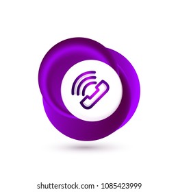 Old fashioned phone button, call center support icon, vector illustration