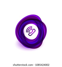 Old fashioned phone button, call center support icon, vector illustration