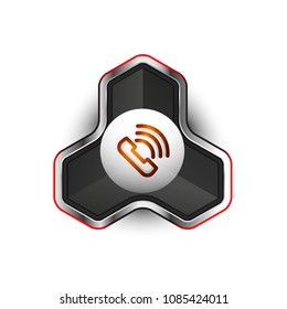 Old fashioned phone button, call center support icon, vector illustration