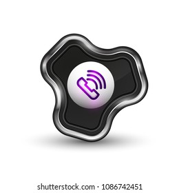altmodischer Telefonknopf, Call Center Support Symbol, Vektorgrafik
