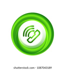 altmodischer Telefonknopf, Call Center Support Symbol, Vektorgrafik