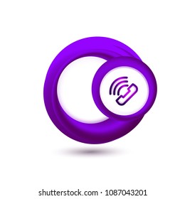 Old fashioned phone button, call center support icon, vector illustration