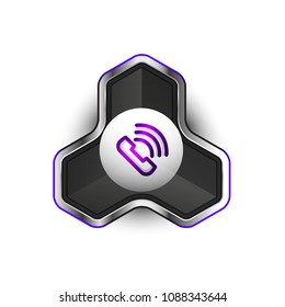 altmodischer Telefonknopf, Call Center Support Symbol, Vektorgrafik