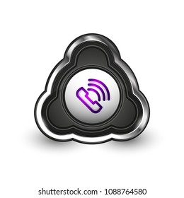 altmodischer Telefonknopf, Call Center Support Symbol, Vektorgrafik