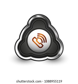 altmodischer Telefonknopf, Call Center Support Symbol, Vektorgrafik