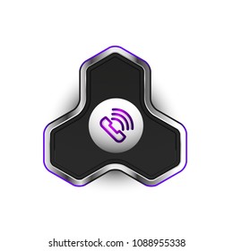 altmodischer Telefonknopf, Call Center Support Symbol, Vektorgrafik