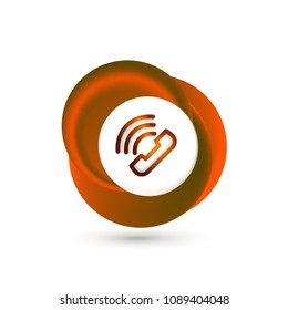 Old fashioned phone button, call center support icon, vector illustration